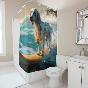 Cortina De Ducha Pintura de surf en English Setter Beach
