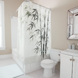 Cortina De Ducha Pintura de tinta de bambú