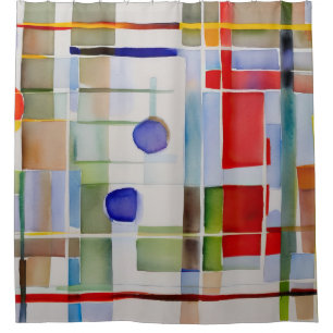 Cortina De Ducha Pintura geométrica abstracta