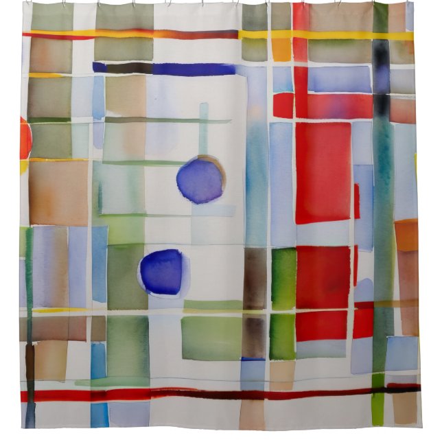 Cortina De Ducha Pintura geométrica abstracta (Anverso)