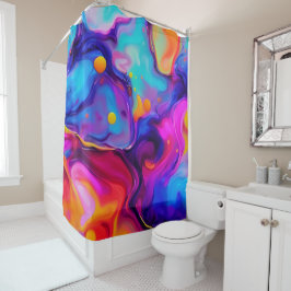 Cortina De Ducha Pintura líquida vibrante