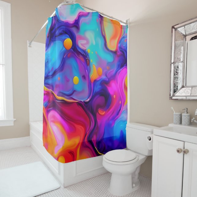 Cortina De Ducha Pintura líquida vibrante (In situ)
