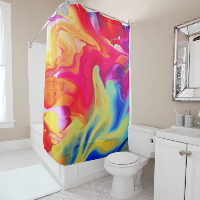 Cortina De Ducha Pintura líquida vibrante (In situ)