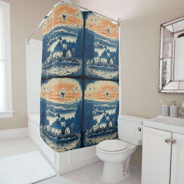 Cortina De Ducha Pintura náutica de aceite para los paisajes marino (In situ)