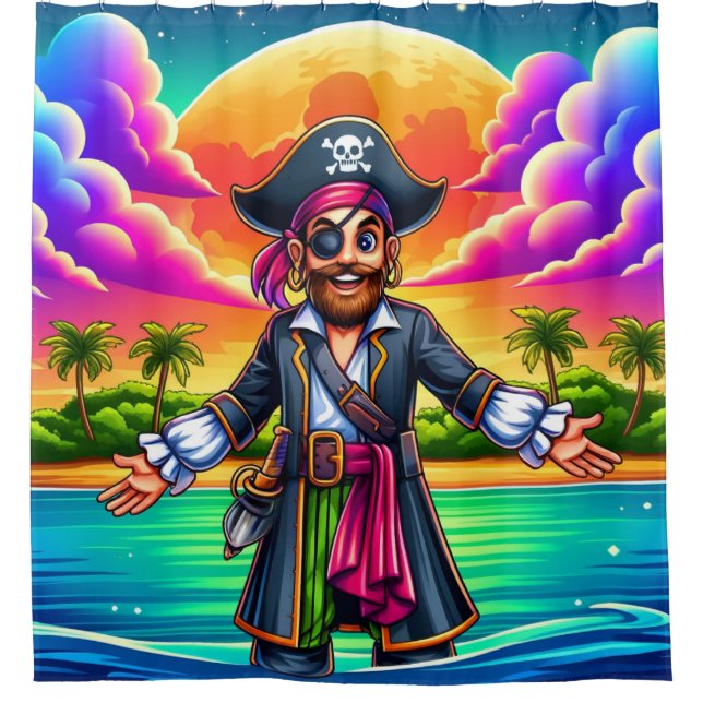 Cortina De Ducha Pirata personalizado (Anverso)