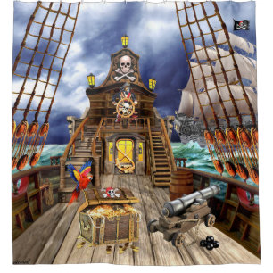 CORTINA DE DUCHA PIRATAS TESORO ROBADO