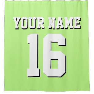 Cortina De Ducha Pistachio Green White Sports Jersey