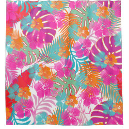 Cortina De Ducha PixDezines Hibiscus/Rainforest/DIY Background