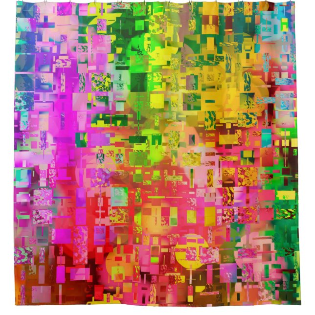 Cortina De Ducha píxel de artefacto abstracto de color (Anverso)