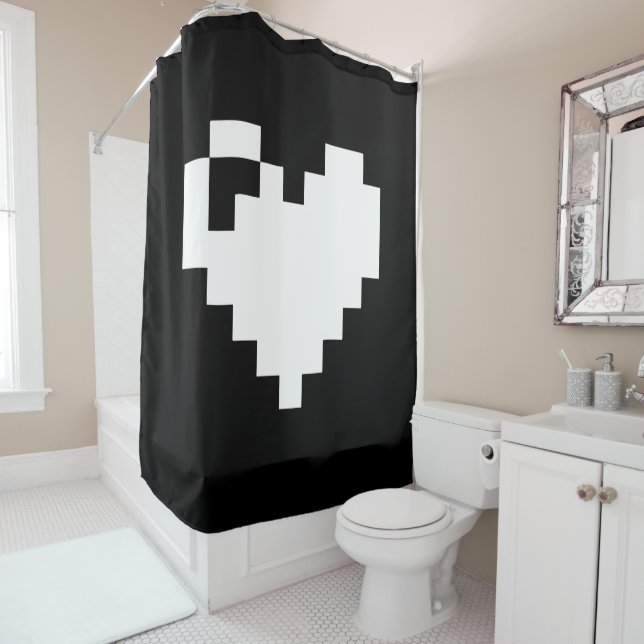 Cortina De Ducha Pixel Heart 8 bits (In situ)