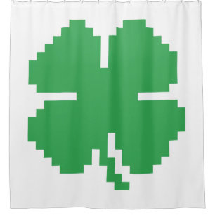 Cortina De Ducha Pixel Lucky Four Leaf Clover de 8 bits