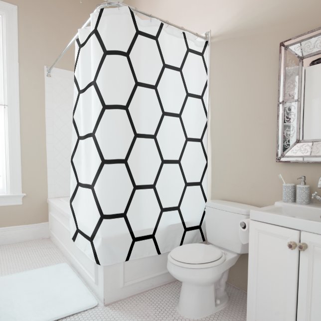 Cortina De Ducha Pizarra blanca y negra (In situ)