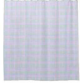 Cortina De Ducha Plaid Azul Aqua Pradera