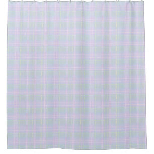 Cortina De Ducha Plaid Azul Aqua Pradera