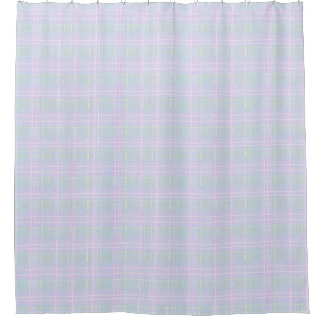 Cortina De Ducha Plaid Azul Aqua Pradera (Anverso)
