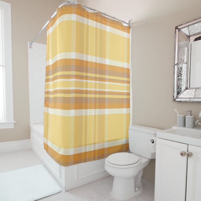 Cortina De Ducha Plaid Dorado CP (In situ)