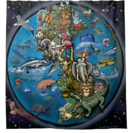 Cortina De Ducha Planeta animal