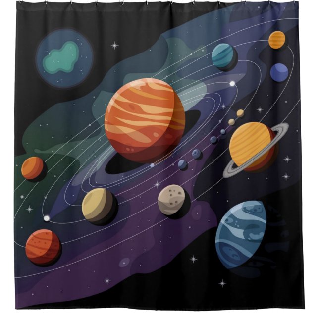 Cortina De Ducha Planetas del sistema solar (Anverso)