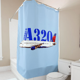 Cortina De Ducha Plano de acuarela Airbus a320