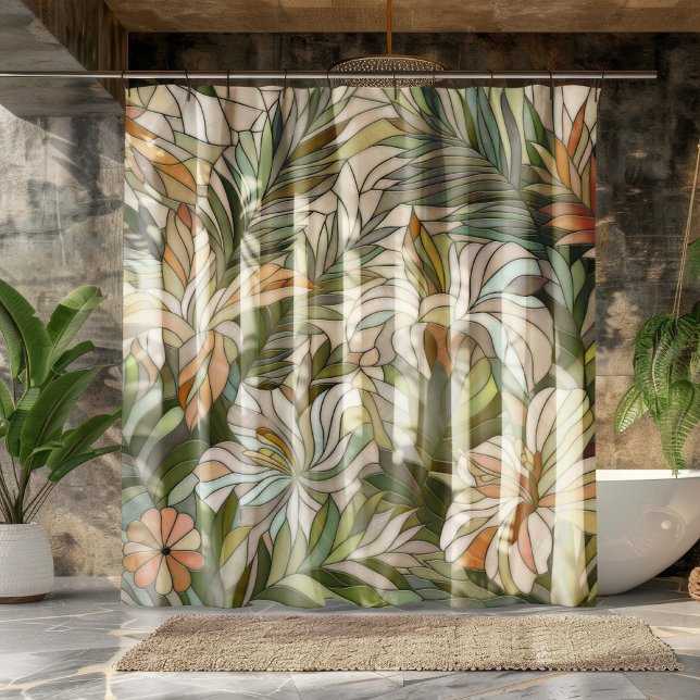 Cortina De Ducha Plantas tropicales Arte digital mosaico (Subido por el creador)