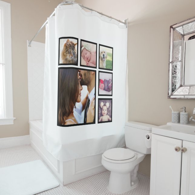Cortina De Ducha Plantilla de foto personalizada de collage de foto (In situ)