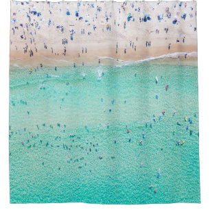 Cortina De Ducha Playa aérea Bondi, Sydney, verano.