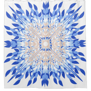 Cortina De Ducha Playa de verano azul rosa beige floral