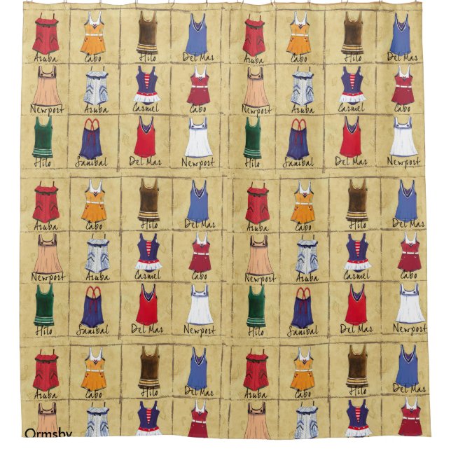 Cortina de ducha Playa-Retra de los juegos (Anverso)