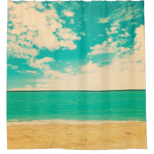 Cortina De Ducha Playa retro, retro, poster, foto, fondo