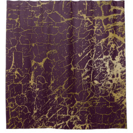 Cortina De Ducha Pluma de lujo de oro de Borgoña resquebrajada