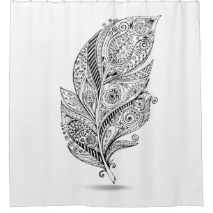 Cortina De Ducha Pluma tribal inspirada