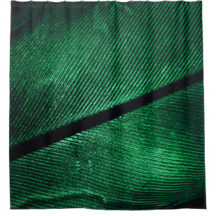 Cortina De Ducha Pluma Verde, Hermosa Textura De Patrón.