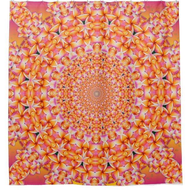 Cortina De Ducha Plumerias de Hawái (Anverso)