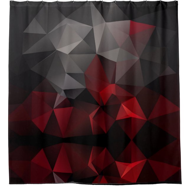 Cortina De Ducha Polígono , negro y rojo (Anverso)
