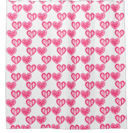 Cortina De Ducha Polka Dot And Stripes Hearts