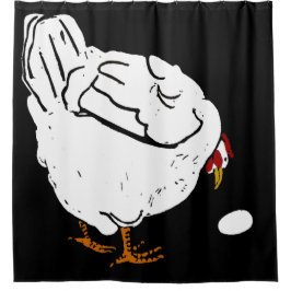 Cortina De Ducha Pollos animales de la granja de Woodcut de Victori