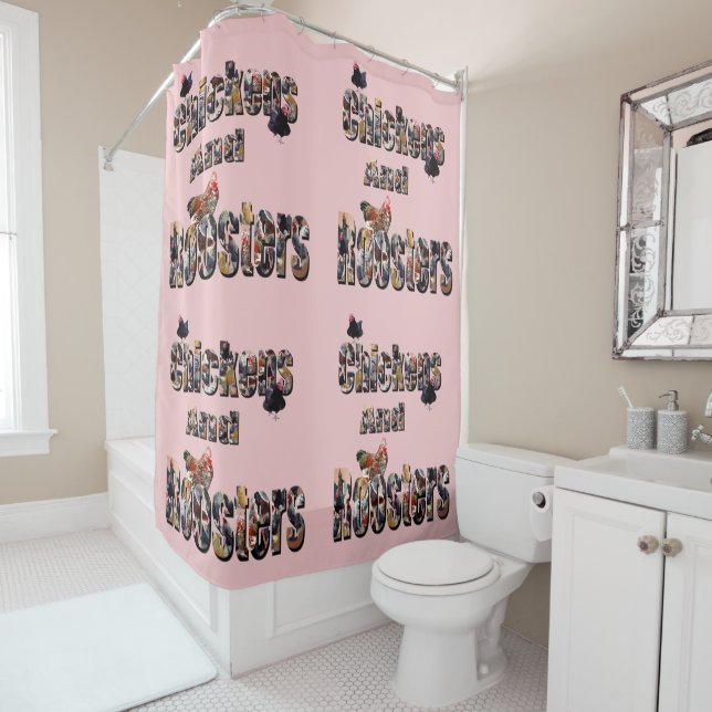 Cortina De Ducha Pollos Y Gallos, (In situ)