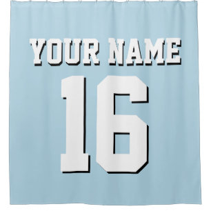 Cortina De Ducha Polvo Blue White Sports Jersey Team