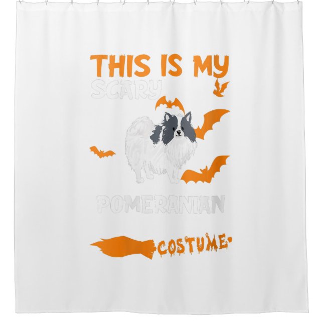 Cortina De Ducha Pomerania De Mujeres Vestido Blanco Y Negro (Anverso)