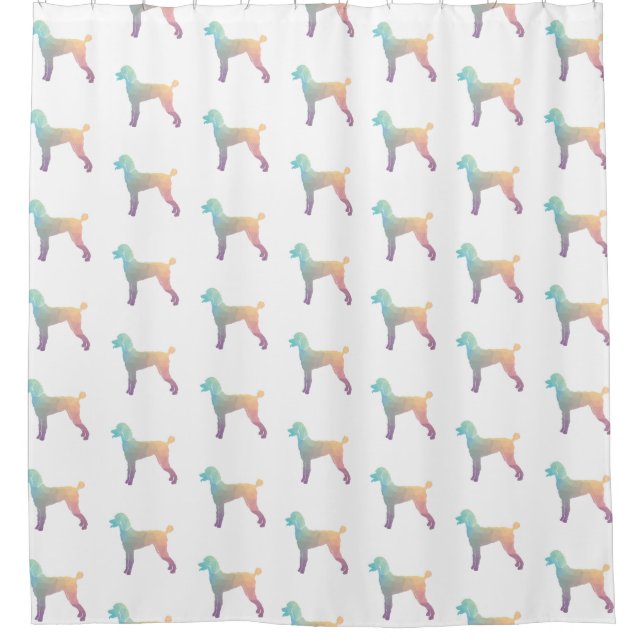 Cortina De Ducha Poodle Geo Silhouette Pastel (Anverso)