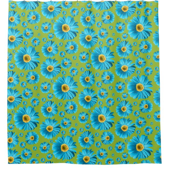 Cortina De Ducha Pop Daisy Aqua Blue (Anverso)