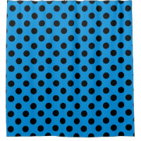 Pos de polka negro sobre azul cielo