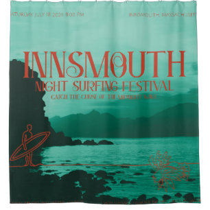 Cortina De Ducha Póster del Festival de Surf Nocturno de Innsmouth