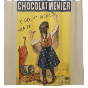 Cortina De Ducha Póster francés vintage de Chocolat Menier arte de 