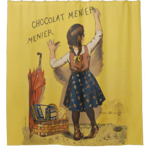 Cortina De Ducha Póster francés vintage de Chocolat Menier arte de