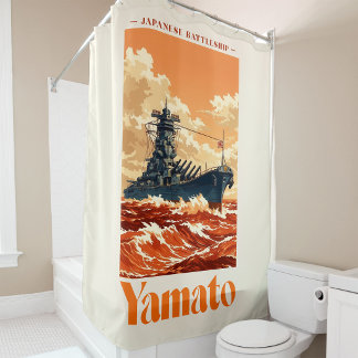 Cortina De Ducha Póster Vintage Marítimo del Acorazado Japonés Yama