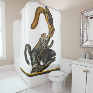 Cortina De Ducha Primavera tres ardillas felices