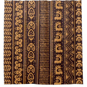 Cortina De Ducha Primer patrón tribal étnico, sin fisuras.