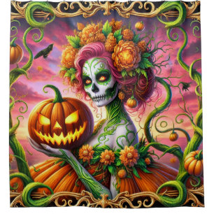 Cortina De Ducha Princesa de calabaza