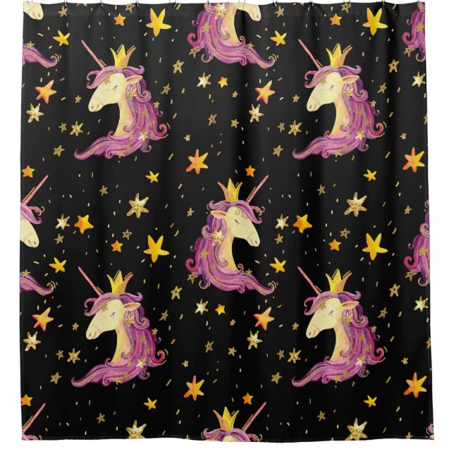 Cortina De Ducha Princesa de Unicornio: cuento de hadas acuáticas (Anverso)